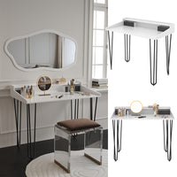 Vicco Tavolo da toeletta Bianco 110 cm con cassetti