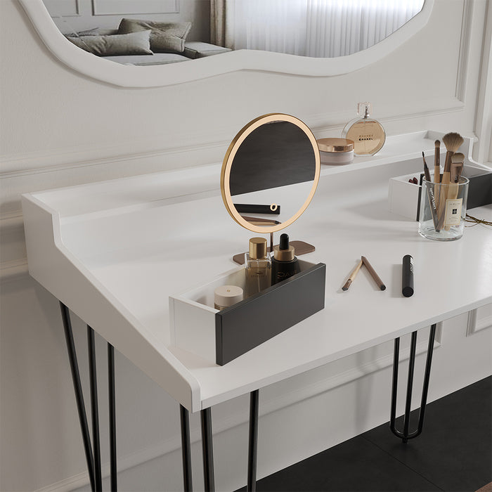 Vicco Tavolo da toeletta Bianco 110 cm con cassetti