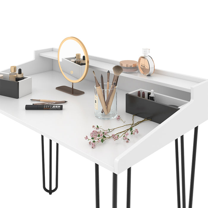 Vicco Tavolo da toeletta Bianco 110 cm con cassetti