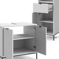 Vicco Set di mobili per il bagno  Bianco 3 parti, con colonna