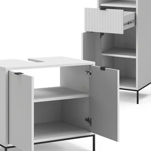 Vicco Set di mobili per il bagno  Bianco 3 parti, con colonna