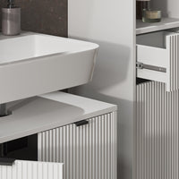 Vicco Set di mobili per il bagno  Bianco 3 parti, con colonna