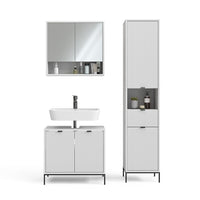 Vicco Set di mobili per il bagno  Bianco 3 parti, con colonna