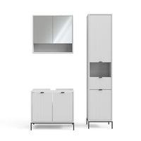 Vicco Set di mobili per il bagno  Bianco 3 parti, con colonna