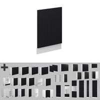 Vicco Pannello frontale Nero a righe 45 cm senza piano di lavoro