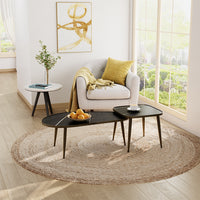 Vicco Set di tavolini Nero 105 x 64,5 cm 2 parti