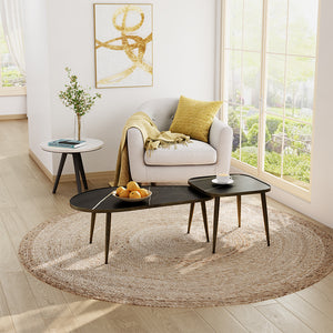 Vicco Set di tavolini Nero 105 x 64,5 cm 2 parti