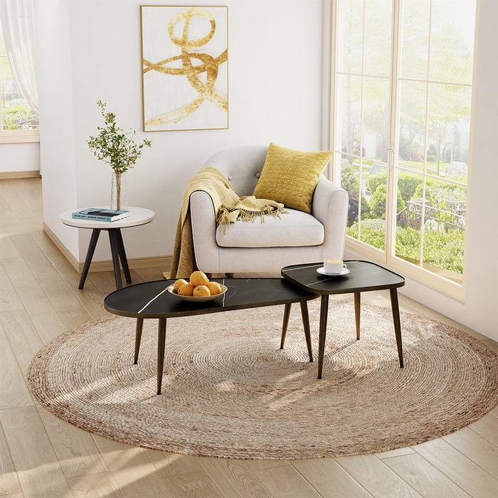 Vicco Set di tavolini Nero 105 x 64,5 cm 2 parti