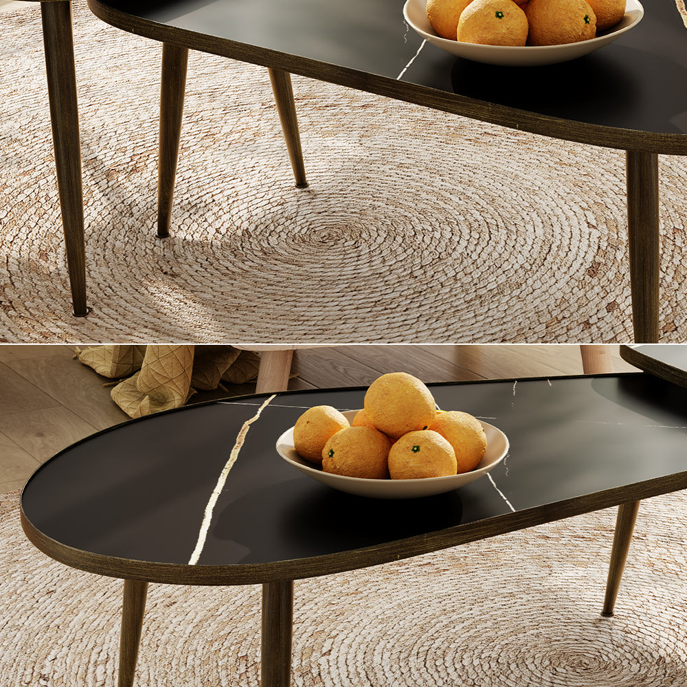 Vicco Set di tavolini Nero 105 x 64,5 cm 2 parti