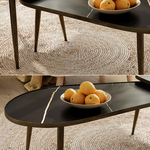 Vicco Set di tavolini Nero 105 x 64,5 cm 2 parti