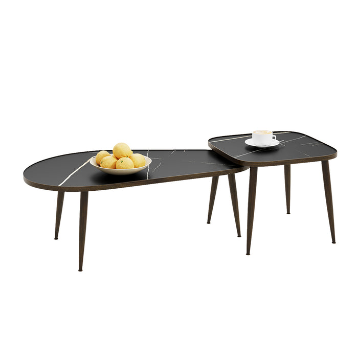 Vicco Set di tavolini Nero 105 x 64,5 cm 2 parti
