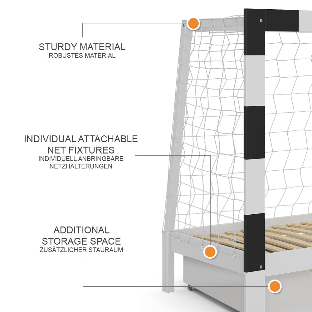 Vitalispa Letto per bambini Bianco 80x160 cm con cassetto