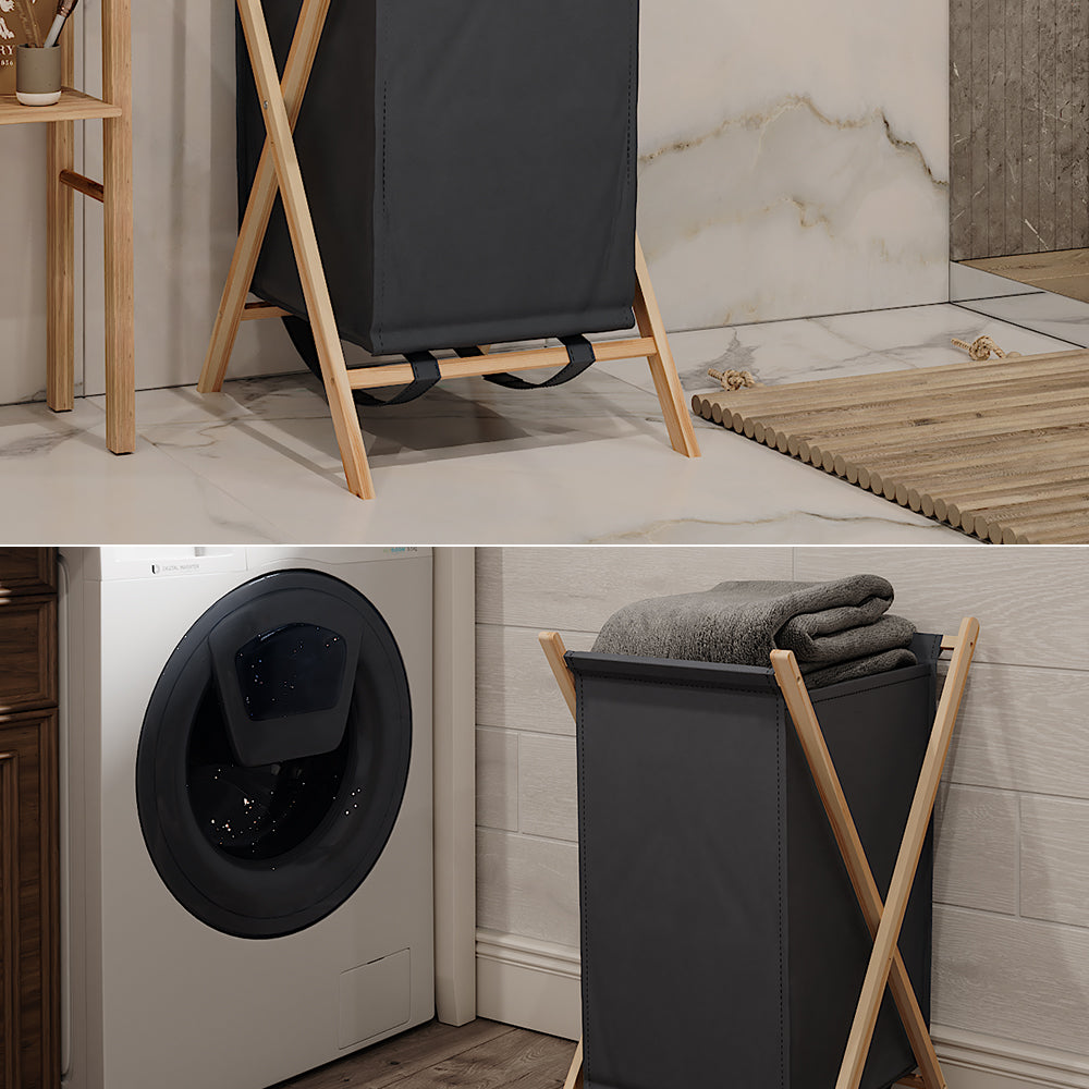 Vicco Cesto per la biancheria Grigio 40 x 64 cm