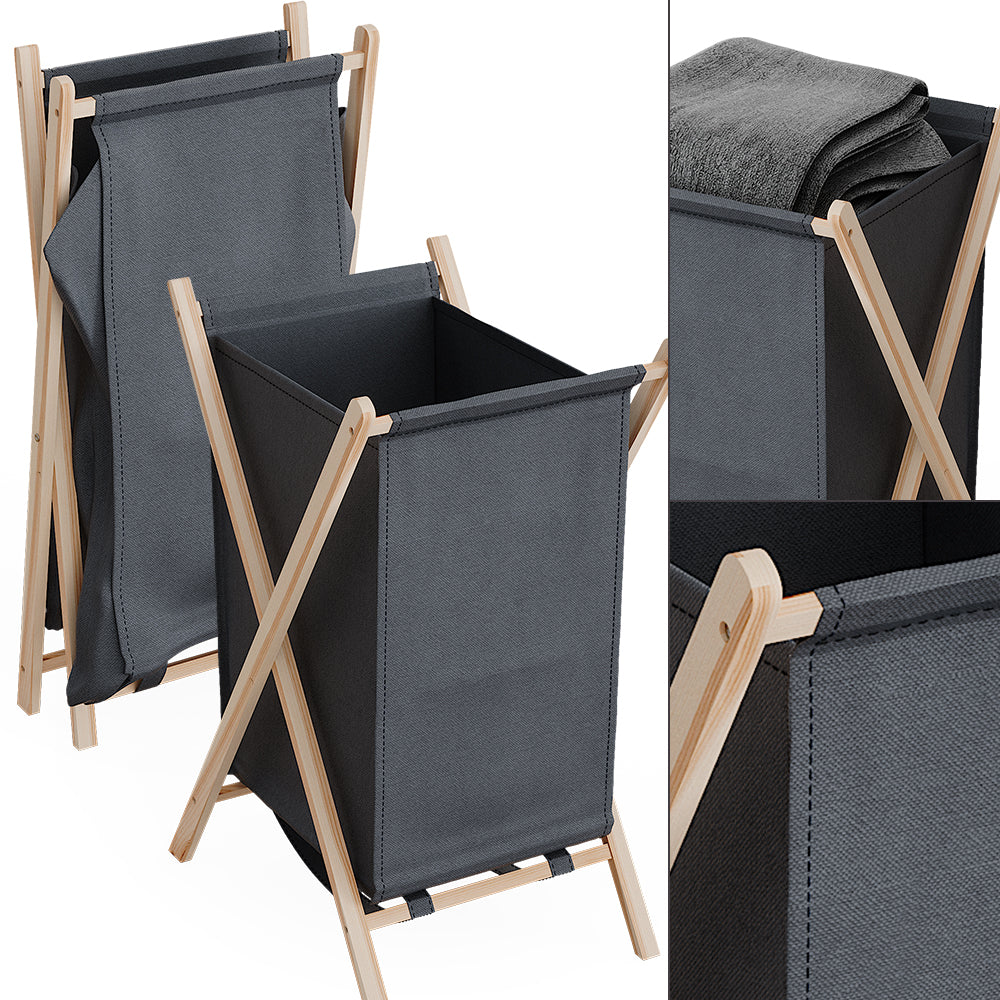 Vicco Cesto per la biancheria Grigio 40 x 64 cm