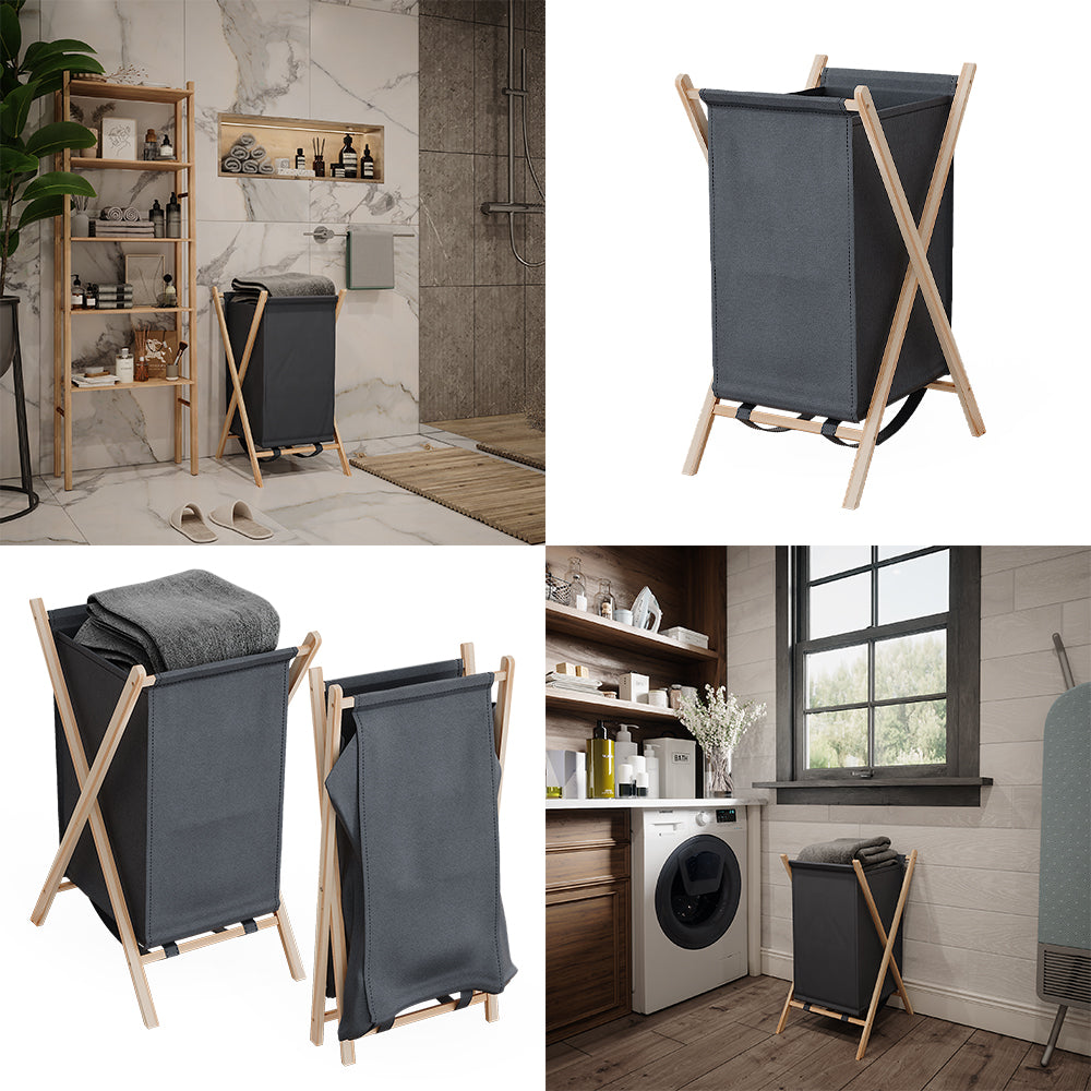 Vicco Cesto per la biancheria Grigio 40 x 64 cm