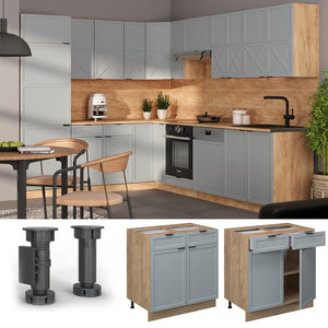 Vicco Mobiletto base per cucina Blu-grigio chiaro 80 cm , PL Antracite