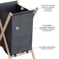 Vicco Cesto per la biancheria Grigio 40 x 64 cm