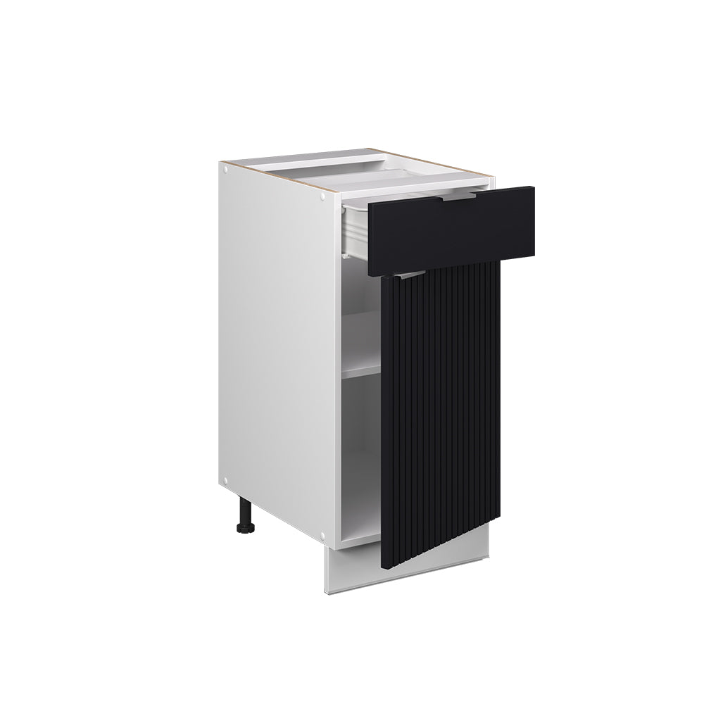 Vicco Mobiletto base per cucina Nero a righe 40 cm senza piano di lavoro