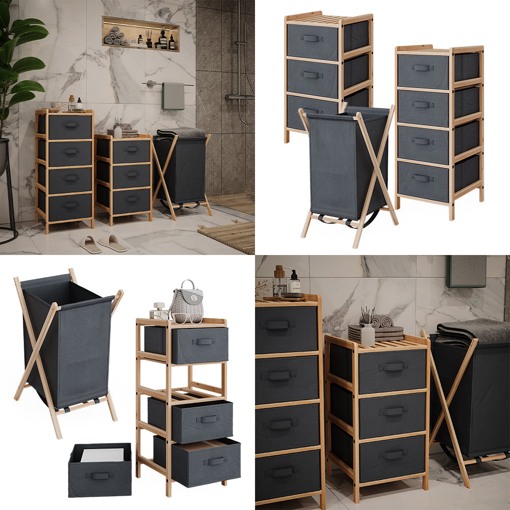 Vicco Set di mobili da bagno Grigio 3 parti