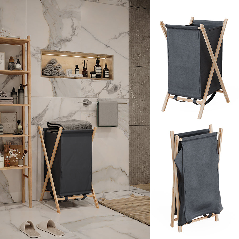 Vicco Cesto per la biancheria Grigio 40 x 64 cm