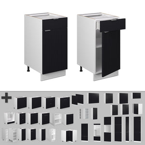 Vicco Mobiletto base per cucina Nero a righe 40 cm , PL Marmo