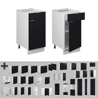 Vicco Mobiletto base per cucina Nero a righe 40 cm , PL Rovere