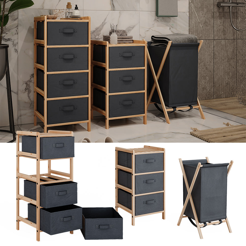 Vicco Set di mobili da bagno Grigio 3 parti