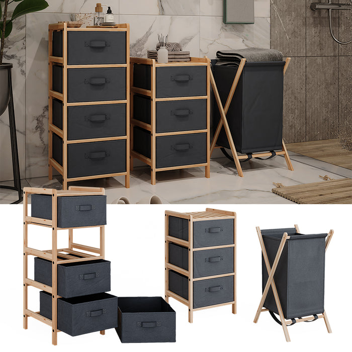 Vicco Set di mobili da bagno Grigio 3 parti