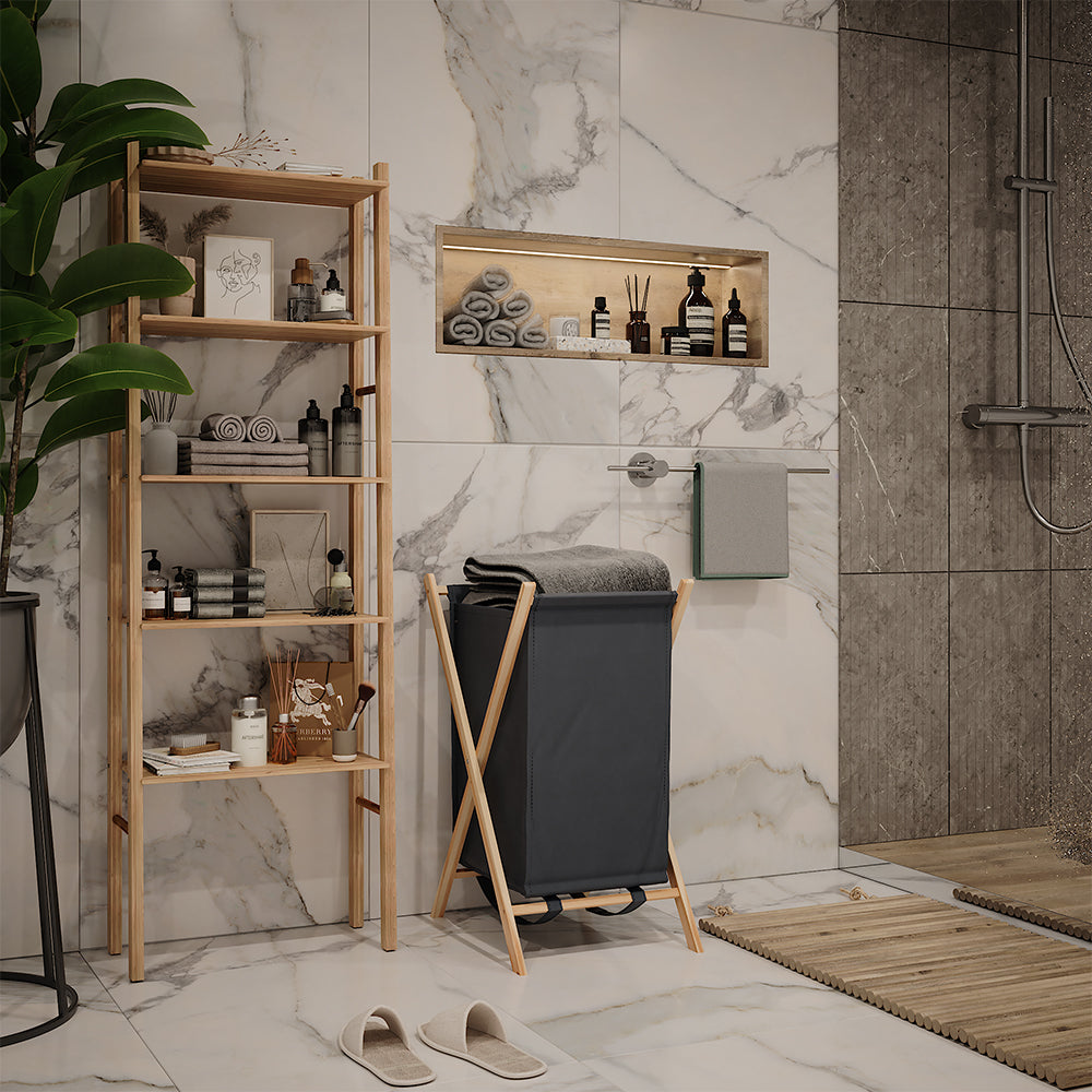 Vicco Cesto per la biancheria Grigio 40 x 64 cm