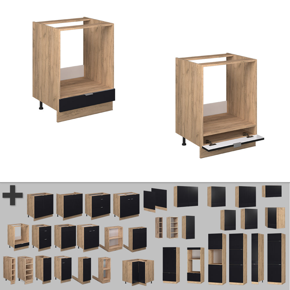 Vicco Mobile per forno da incasso Nero a righe 60 cm , PL Antracite