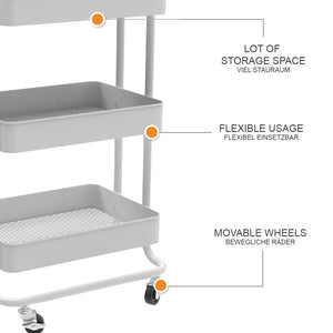 Vicco Contenitore a rotelle Bianco 45.9 x 78.7 cm