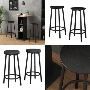 Vicco Set di 2 sgabelli da bar Nero 31.5 x 64 cm 2 parti