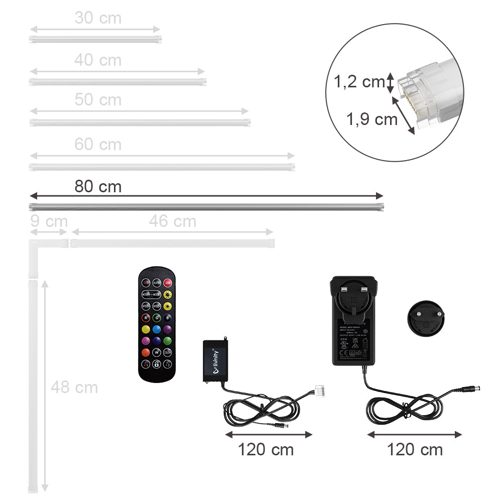Vicco Striscia LED Bianco 80 cm con starter pack
