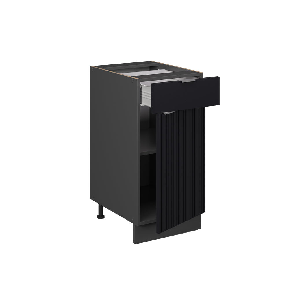 Vicco Mobiletto base per cucina Nero a righe 40 cm , PL Marmo