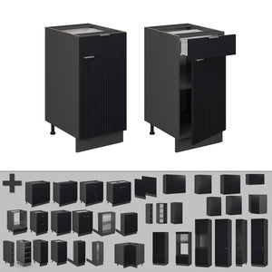 Vicco Mobiletto base per cucina Nero a righe 40 cm , PL Antracite