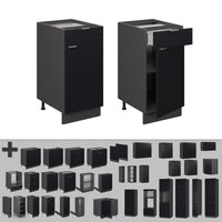 Vicco Mobiletto base per cucina Nero a righe 40 cm , PL Rovere