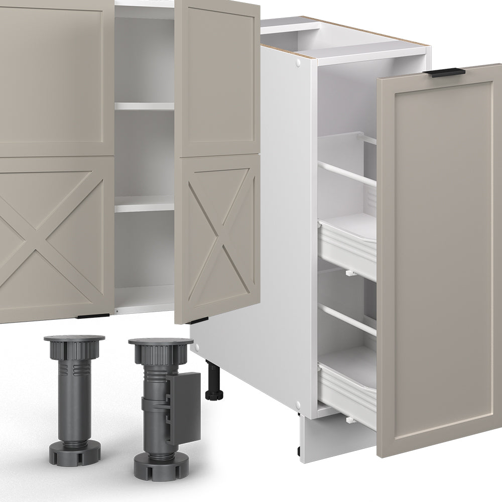 Vicco Cucina componibile Grigio/beige/bianco 280 cm , PL Marmo