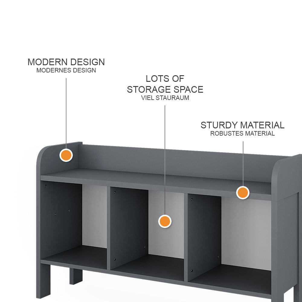 Vitalispa Scaffale per bambini Grigio 107.2 x 63.8 cm