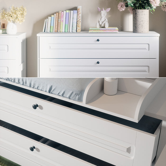 Vitalispa Fasciatoio Bianco 133 x 98.4 cm con 3 cassetti