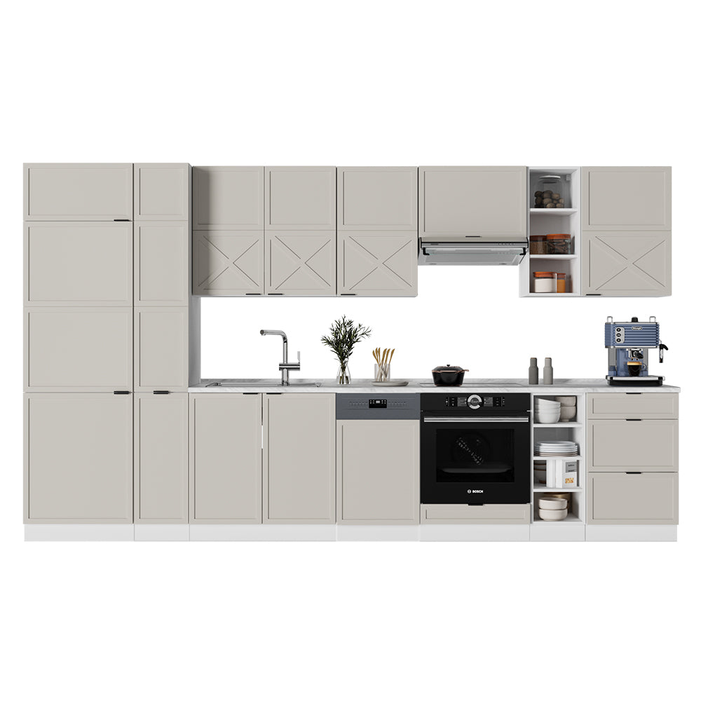 Vicco Cucina componibile Grigio/beige/bianco 355 cm , PL Rovere