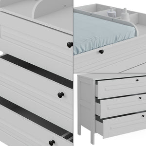 Vitalispa Fasciatoio Bianco 133 x 98.4 cm con 3 cassetti