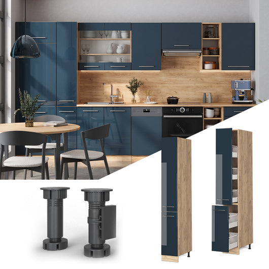 Vicco Mobili da cucina Blu scuro lucido 30 cm