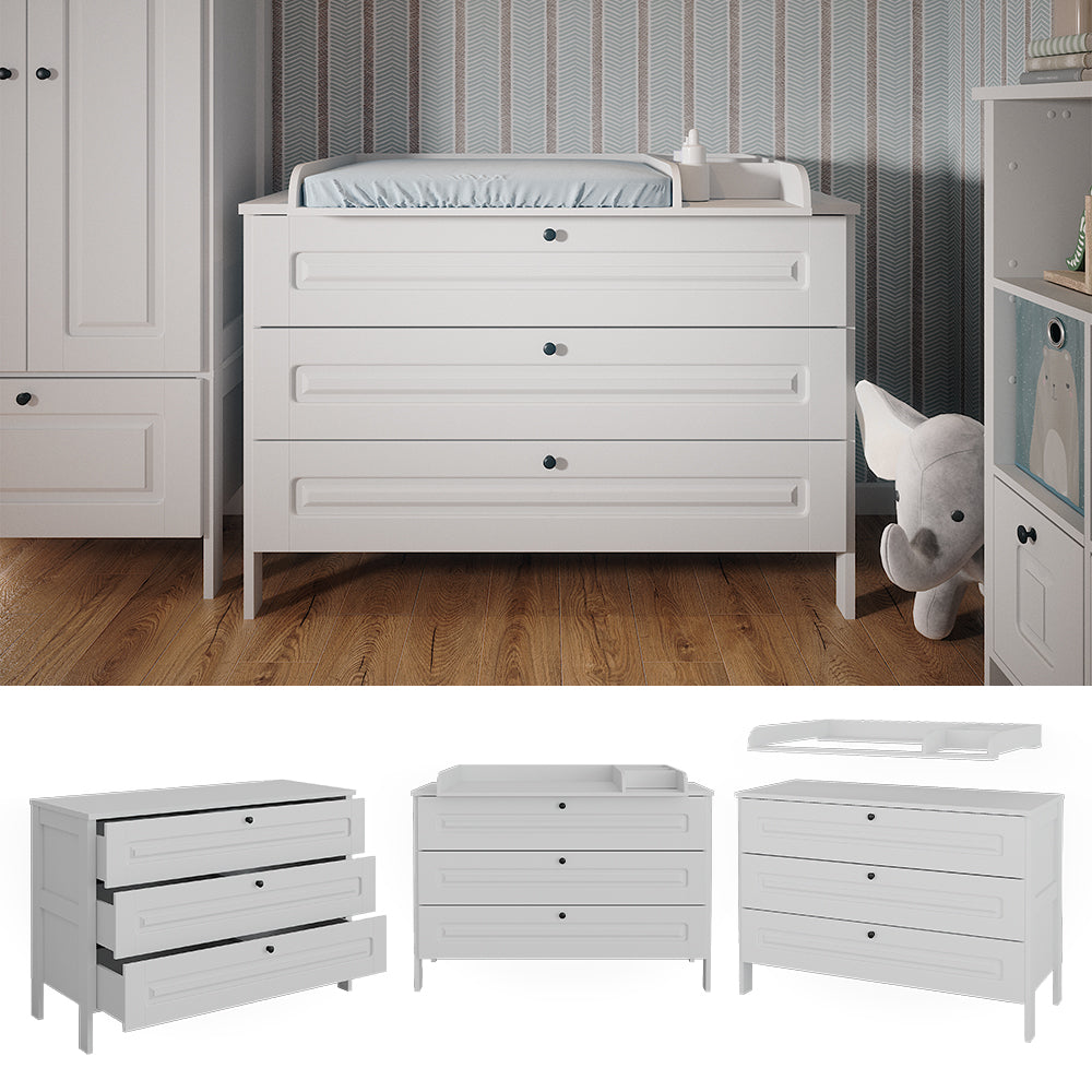 Vitalispa Fasciatoio Bianco 133 x 98.4 cm con 3 cassetti