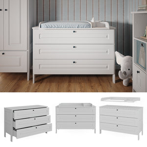 Vitalispa Fasciatoio Bianco 133 x 98.4 cm con 3 cassetti