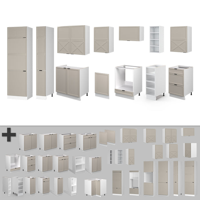 Vicco Cucina componibile Grigio/beige/bianco 355 cm , PL Rovere