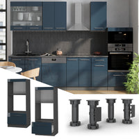 Vicco Set mobili bagno Blu scuro lucido 60 cm aperto