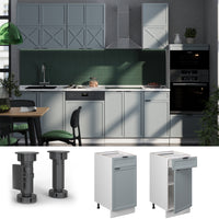 Vicco Mobiletto base per cucina Blu-grigio chiaro 40 cm , PL Marmo