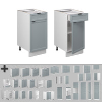 Vicco Mobiletto base per cucina Blu-grigio chiaro 40 cm , PL Marmo