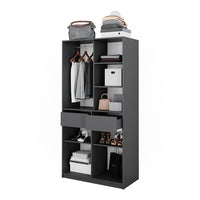 Vicco Armadio Antracite 100 x 200 cm con 2 cassetti