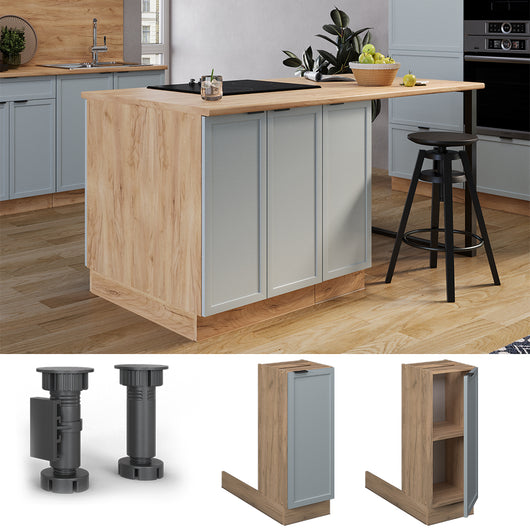 Vicco Isola cucina Blu-grigio chiaro 30 cm senza piano di lavoro